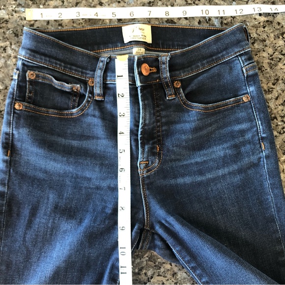 J CREW 9” High Rise Dark Wash Toothpick Skinny Jeans - Picture 7 of 11